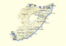 Südafrika: Östliches Kap, KwaZulu-Natal, Free State GPS Karte