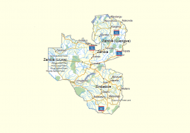 Sambia, Zimbabwe GPS Karte
